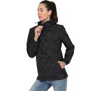 Blu Apparel Imperméable pour femme, Veste légère avec capuche pour femmes, imperméable pour la randonnée en plein air, imprimé et respirant, Noir , 42