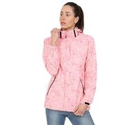 Blu Apparel Imperméable pour femme, Veste légère avec capuche pour femmes, imperméable pour la randonnée en plein air, imprimé et respirant, rose, 36