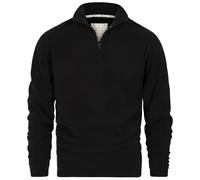 Blu Apparel Pull de randonnée pour homme à demi-fermeture éclair 1/4, sweat-shirt en polaire lourd pour le camping en plein air, Noir , 3XL