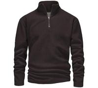 Blu Apparel Pull polaire à fermeture éclair 1/4 pour homme - Poids moyen - Pour randonnée, camping, charbon, 3XL