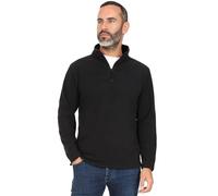 Blu Apparel Pull polaire à fermeture éclair 1/4 pour homme - Poids moyen - Pour randonnée, camping, Noir , XXL