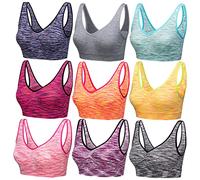 Blu Apparel Seamless Comfort Stretch Bra Marl 3 9 Pack Multiapack Bras Sleep Maternity Bras No Pads No Underwire (FR/ES, Alpha/Lettres, 5TG, Taille Normale, Taille Normale, 9 Couleurs)