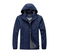 Blu Apparel Veste de pluie imperméable pour homme de qualité supérieure pour la marche, la randonnée, le quotidien, coupe-vent, bleu marine, XL