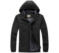 Blu Apparel Veste de pluie imperméable pour hommes de marque premium pour la marche, la randonnée, le port quotidien, veste coupe-vent, Noir , XXL