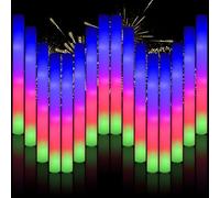 Blu7ive Lot de 110 bâtons lumineux LED en mousse, 3 modes clignotants pour mariage, fête, anniversaire, raves, camping en plein air
