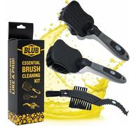 BLUB Kit de nettoyage pour vélo VTT avec 3 brosses premium - Nettoyant chaîne vélo, cassette et roues | Brosses résistantes pour VTT, route et e-Bike