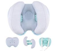 Blublu Park Oreiller de voyage 2 en 1 pour bébé, réglable en forme de banane pour le cou, la tête, la poussette, pour enfants, tout-petits, bleu