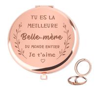 Bluckincle Cadeau Belle Mere,Cadeau Maman,Cadeau Belle-Mère Miroir de Poche Cadeau pour Belle Mere Cadeau Moins De 10 Euros Cadeau Noel Belle-Mère Femme Fete des Meres