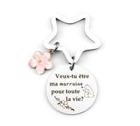 Bluckincle Cadeau Marraine Porte Clef Cadeau Marraine,Cadeaux Bapteme Cadeaux Marraines Noel Moins De 10 Euros