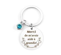 Bluckincle Cadeau Merci Maitresse D'école Fin D'année,Cadeau Nounou Original Fin De Contrat,Idee Professeur Porte Clef,Cadeaux Pour Nounou Merci De M'avoir Aidé à Grandir Creche