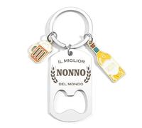 Bluckincle Cadeau pour papa, porte-clés anniversaire, Le meilleur grand-père, Il Migliore Nonno
