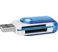 Blue-1pc, 4-in-1 USB Multi-function Card Reader MMC MicroSD TF MICRO SD MS PRO DUO M2 USB Flash Adapter