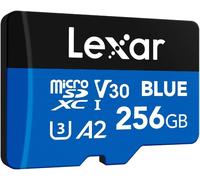 Blue 256GB Micro SD Card, Up to 160MB/s Reading, MicroSDXC UHS-I, C10, U3, V30, A2, Full HD and 4K Video, High Speed Memory Card for Smartphones/Tablets/Action Cameras