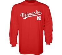 Blue 84 Men's Nebraska Cornhuskers Long Sleeve T-Shirt Cursive Team Color, Team Color, Large