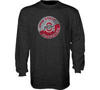 Blue 84 Men's Ohio State Buckeyes Long Sleeve T-Shirt Vintage Cap Dark Heather, Dark Grey, Large