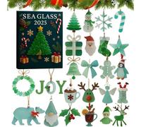 Blue Advent Toys - 10.24x7.09x1.18 Inches Christmas 24-day Countdown Calendarr, Countdown 2D Decorations | Christmas Ornaments Set For Birthday Women Men Boy Girl Home Use Accessories