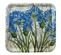 Blue Agapanthus Emma Ball Plateau carré en mélamine Blanc/bleu/vert 29 cm