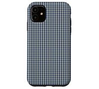 Blue and Cream Mini Gingham Check Pattern Case Coque pour iPhone 11