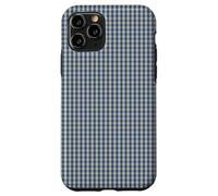 Blue and Cream Mini Gingham Check Pattern Case Coque pour iPhone 11 Pro