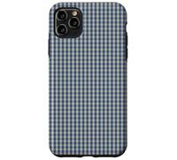 Blue and Cream Mini Gingham Check Pattern Case Coque pour iPhone 11 Pro Max