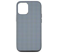 Blue and Cream Mini Gingham Check Pattern Case Coque pour iPhone 12/12 Pro