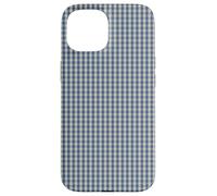 Blue and Cream Mini Gingham Check Pattern Case Coque pour iPhone 15