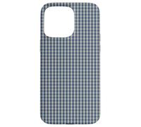 Blue and Cream Mini Gingham Check Pattern Case Coque pour iPhone 15 Pro Max