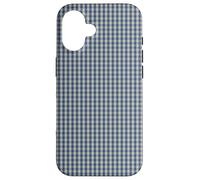 Blue and Cream Mini Gingham Check Pattern Case Coque pour iPhone 16
