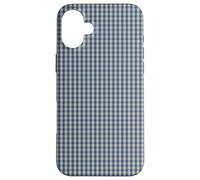 Blue and Cream Mini Gingham Check Pattern Case Coque pour iPhone 16 Plus