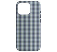 Blue and Cream Mini Gingham Check Pattern Case Coque pour iPhone 16 Pro
