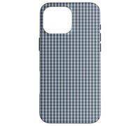 Blue and Cream Mini Gingham Check Pattern Case Coque pour iPhone 16 Pro Max