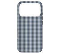 Blue and Cream Mini Gingham Check Pattern Case Coque pour iPhone 17 Pro
