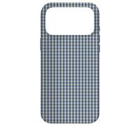 Blue and Cream Mini Gingham Check Pattern Case Coque pour iPhone 17 Pro Max