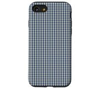 Blue and Cream Mini Gingham Check Pattern Case Coque pour iPhone SE (2020) / 7/8