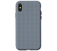 Blue and Cream Mini Gingham Check Pattern Case Coque pour iPhone X/XS