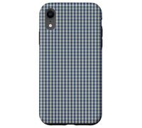 Blue and Cream Mini Gingham Check Pattern Case Coque pour iPhone XR