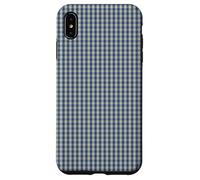 Blue and Cream Mini Gingham Check Pattern Case Coque pour iPhone XS Max