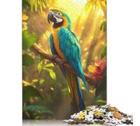 Blue and Gold Macaw in Jungle Puzzle 1000 Pièces Educa Jouet en Bois Divertissement Créatif Décoration Intérieure Jeu Éducatif Challenge Toy Adultes & Enfants des 14 Ans 1000pcs (75x50cm)