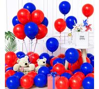 Blue And Red Balloons, 60 Pieces 12 Inches Matte Balloon Dark Blue Red Boy Men Women Girl Baby Shower Birthday Wedding Proposal Valentine Baby Bridal Shower Decorations