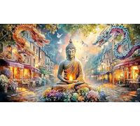 Blue-and-Red-Dragons-Facing-Each-Other Papier recyclé Puzzle 1000 pièces Jeux éducatifs Jeu Familial Amusant & Stimulant Idée Cadeau Parfaite pour détente 38x26/1000 pièces