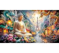 Blue-and-Red-Dragons-Facing-Each-Other Puzzle 1000 pièces Papier recyclé Jeux éducatifs Idée Cadeau Parfaite pour Adultes et Enfants de 12 Ans et Plus Beau Puzzle de décoration 70x50/1000 pièces