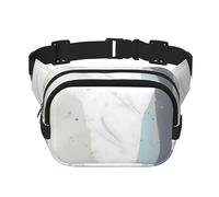 Blue and White Art Square Sac banane double couche avec sangle réglable pour activités de plein air, noir, taille unique, Noir , Taille unique