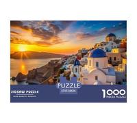 Blue and White Ville Puzzle 1000 Pièces Adultes intéressant Puzzles 1000 Pièces Peinture Art Décor À La Maison 38x26cm/1000pcs