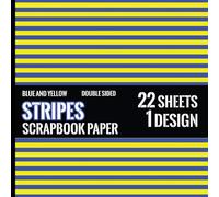Blue and Yellow Stripes Scrapbook Paper: 22 Double Sided Decorative Craft Paper Sheets - 1 Design for Journals, Origami, Mixed Media, Decoupage & More - 8.5" x 8.5"