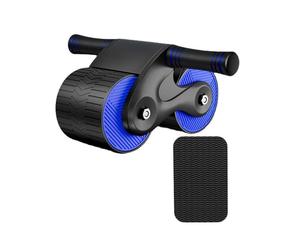 (Blue) Automatic Rebound Ab Wheel,fitness Automatic Rebound Abdominal Wheel For Men Women,ab Roller Wheel For Abdominal Exercise Fitness