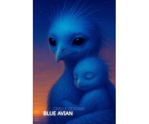 BLUE AVIAN : CRADLE OF STARS: Blue Avian - Mother and Baby in the Galactic Collection. Notebook in grid format