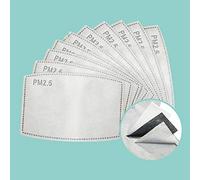 Blue Badge Co Lot de 10 filtres à charbon actif PM2,5 remplaçables 5 couches anti-brume Filtre de protection pour masques faciaux