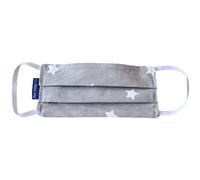 Blue Badge Co Lot de 5 petits masques faciaux en coton, double couche, motif étoiles grises, avec pochette pour filtre supplémentaire