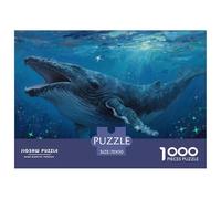 Blue Baleine Puzzle 1000 Pieces Cadeau Unique Jeu Éduchatif Challenge Toy À De Qualité Supérieure Peinture Art pour Adultes Et Enfants 70x50cm/1000pcs