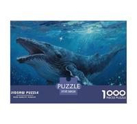Blue Baleine Puzzle 1000 Pieces Cadeau Unique Jeu Éduchatif Challenge Toy À De Qualité Supérieure Peinture Art pour Adultes Et Enfants 38x26cm/1000pcs